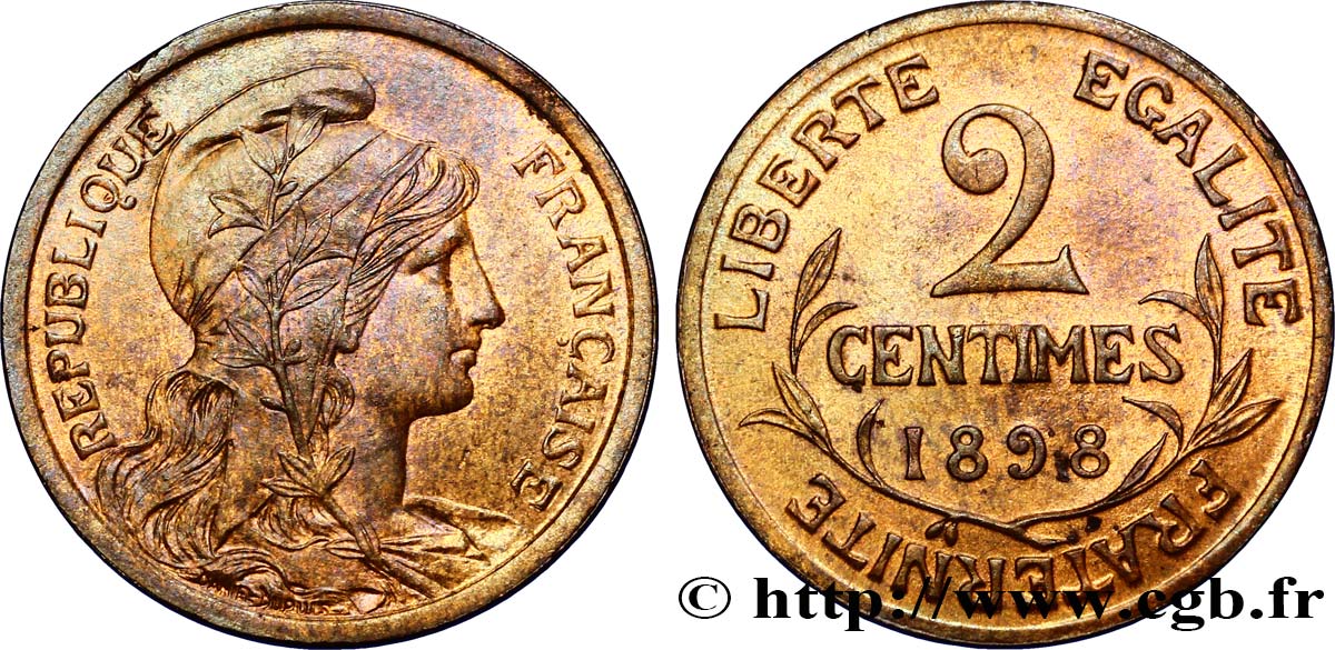2 centimes Daniel-Dupuis 1898 Paris F.110/1 AU58 