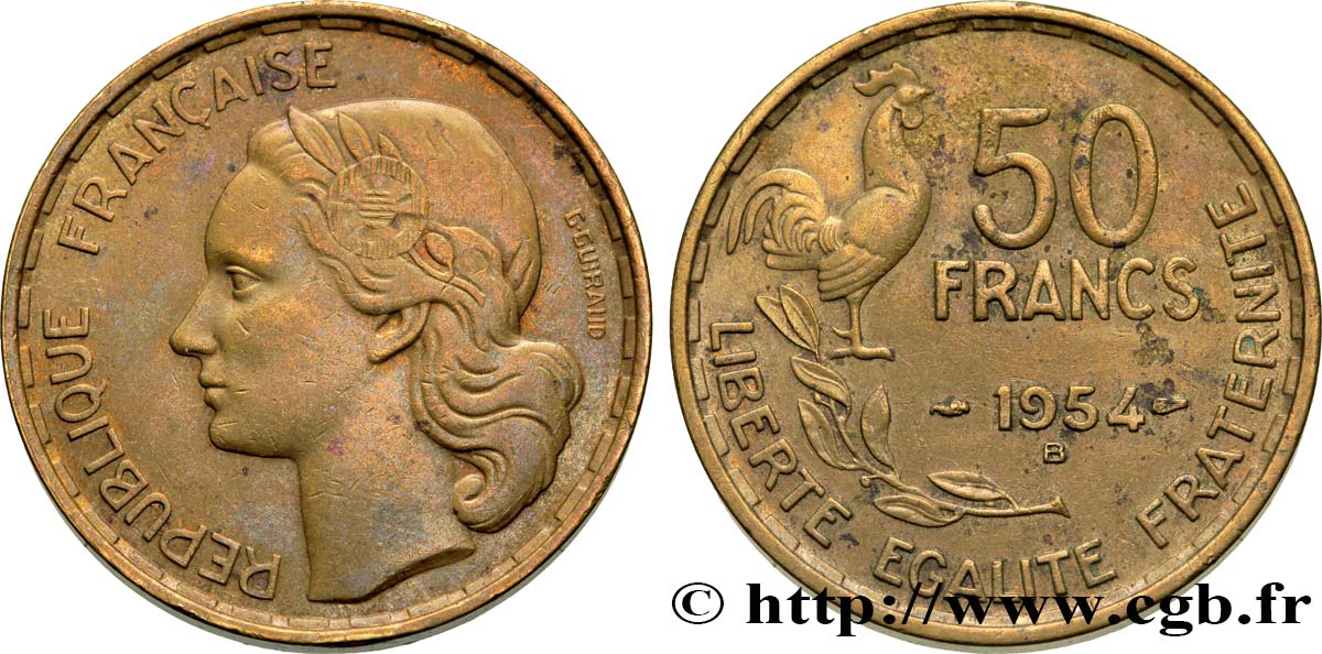 50 francs Guiraud 1954 Beaumont-Le-Roger F.425/13 AU50 