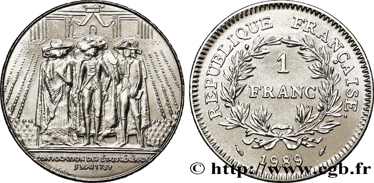 1 franc États Généraux 1989  F.228/2 MS65 