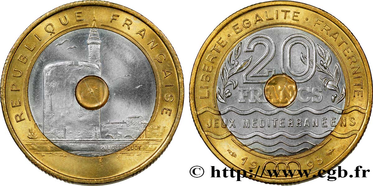 20 francs Jeux Méditerranéens 1993 Pessac F.404/2 fST63 