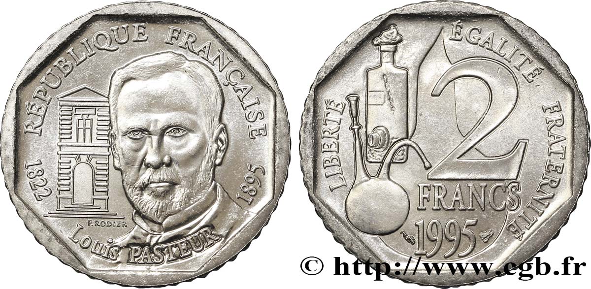 2 francs Louis Pasteur 1995 Pessac F.274/2 SPL63 
