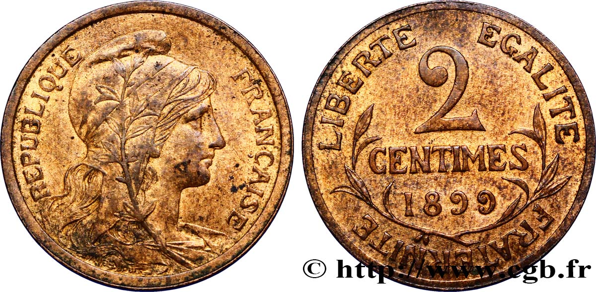 2 centimes Daniel-Dupuis 1899 Paris F.110/3 SUP55 