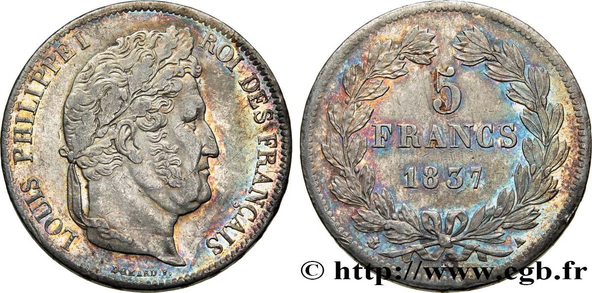 5 francs IIe type Domard 1837 Paris F.324/61 TTB45 