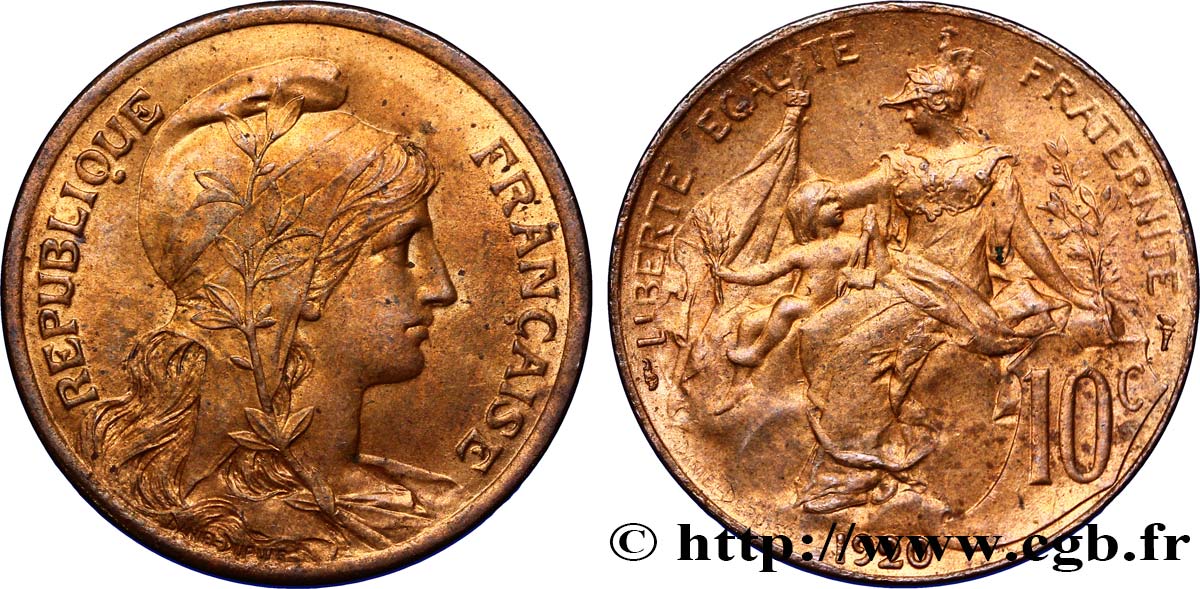 10 centimes Daniel-Dupuis 1920  F.136/29 VZ58 