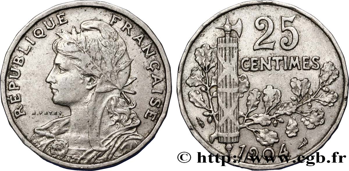 25 centimes Patey, 2e type 1904  F.169/2 TB35 