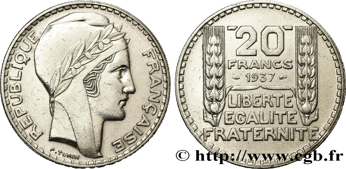 20 francs Turin 1937  F.400/8 SS50 