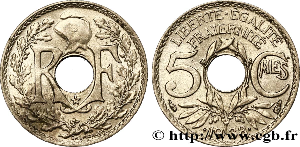 5 centimes Lindauer, maillechort, avec étoile 1938  F.123/1 EBC58 