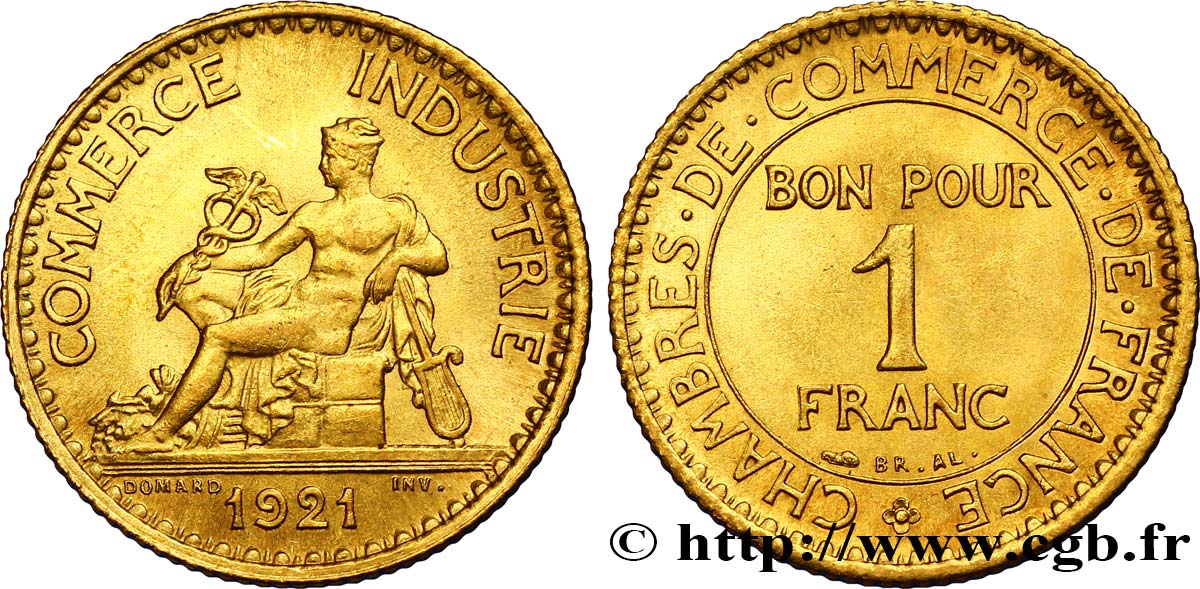 1 franc Chambres de Commerce 1921 Paris F.218/3 SC63 