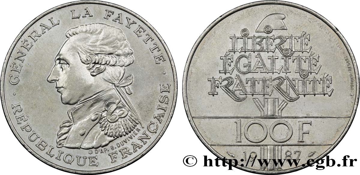 100 francs Égalité - La Fayette 1987  F.455/2 VZ 
