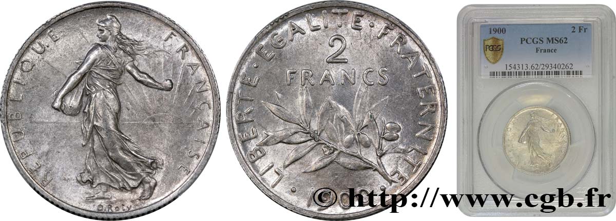 2 francs Semeuse 1900  F.266/4 SUP62 PCGS