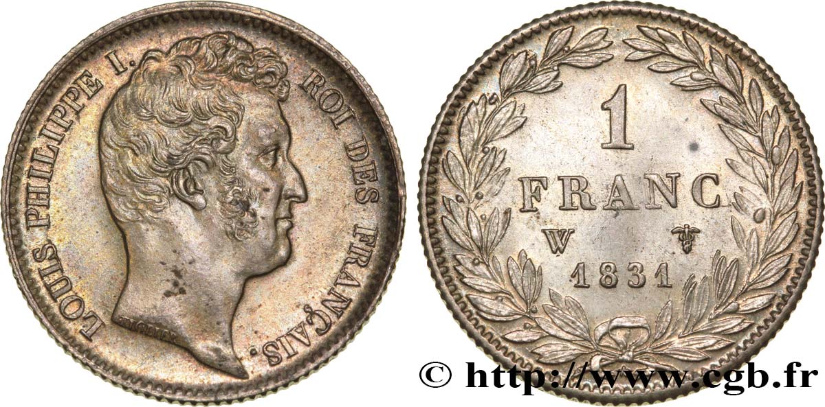 1 franc Louis-Philippe, tête nue 1831 Lille F.209/12 SUP60 