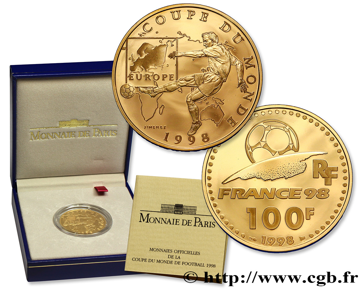 Belle Épreuve 100 francs Or - Europe 1998 Pessac F5.1665 1 ST68 