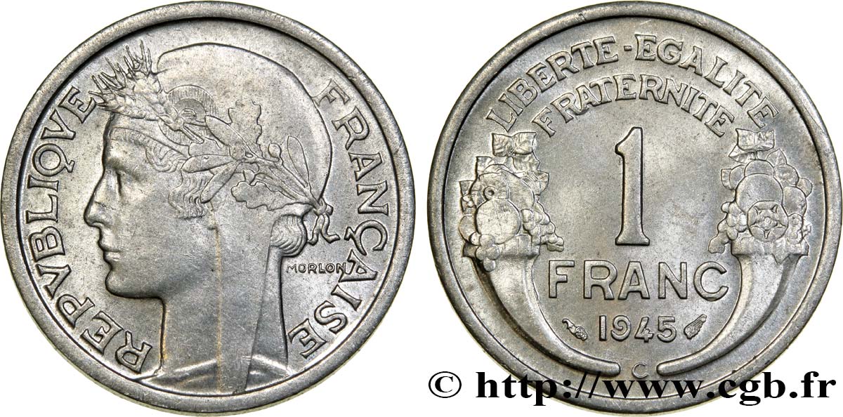 1 franc Morlon, légère 1945 Castelsarrasin F.221/8 MS60 