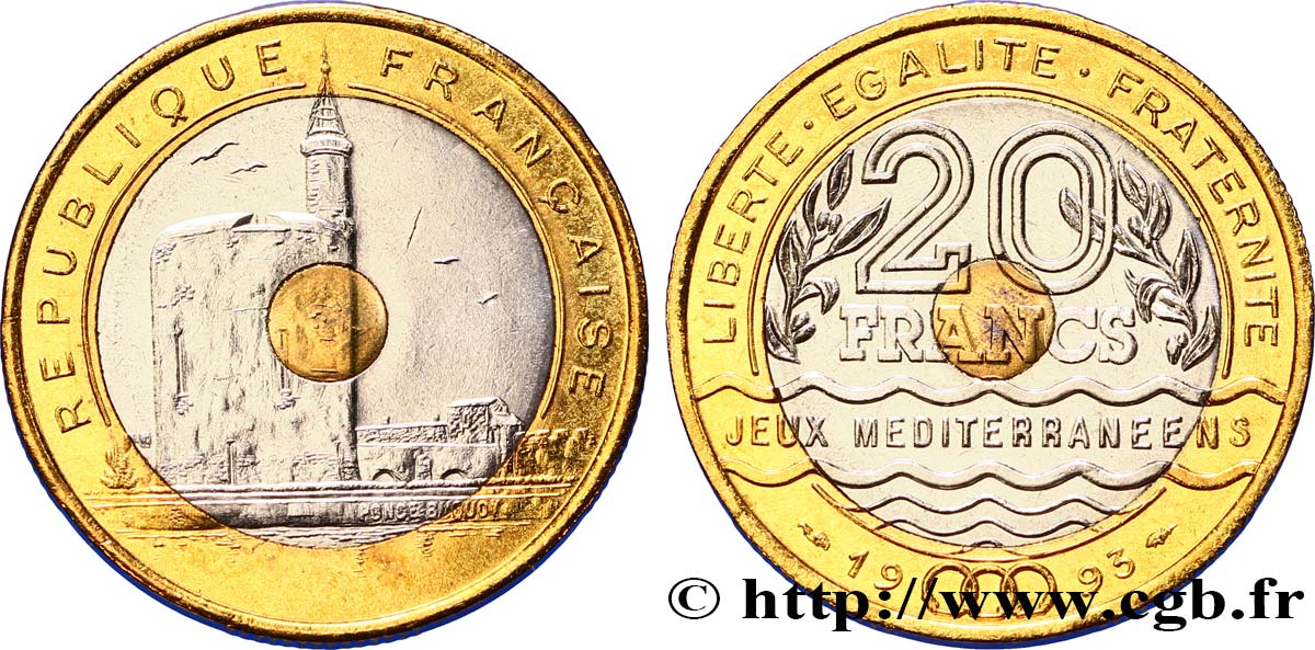 20 francs Jeux Méditerranéens 1993 Pessac F.404/2 SPL63 
