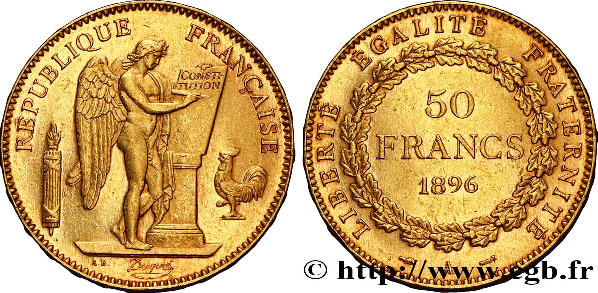 50 francs or Génie 1896 Paris F.549/4 MBC52 