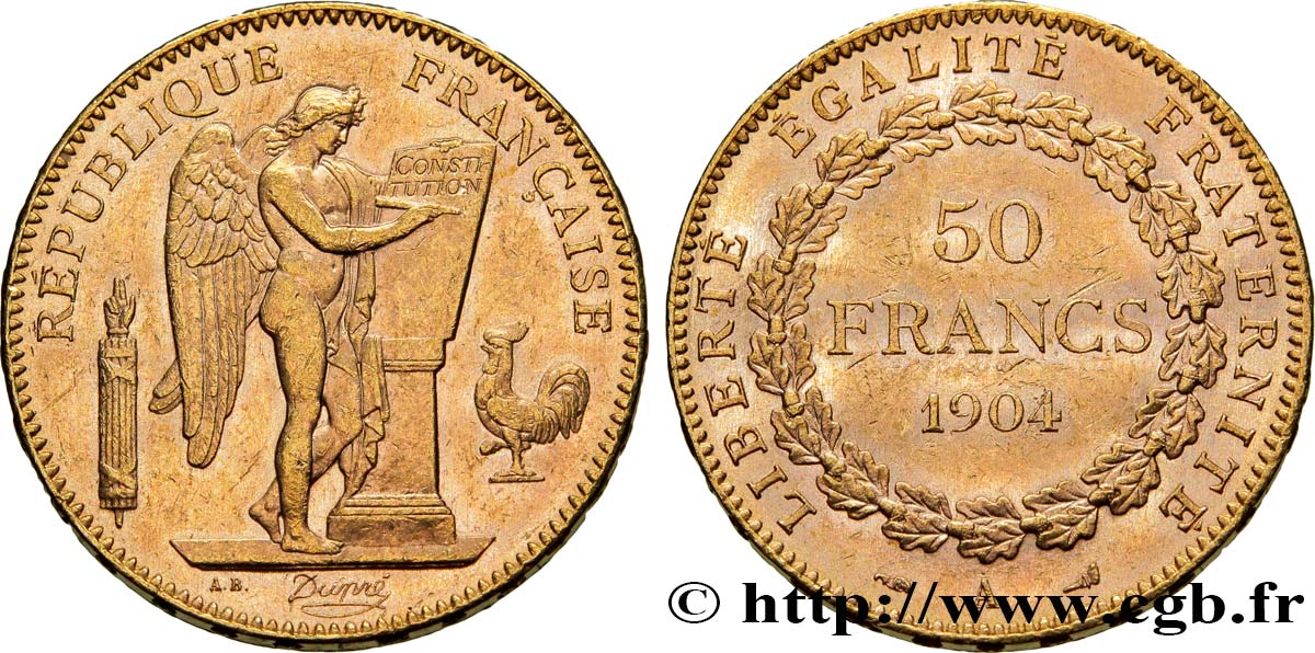 50 francs or Génie 1904 Paris F.549/6 VZ58 