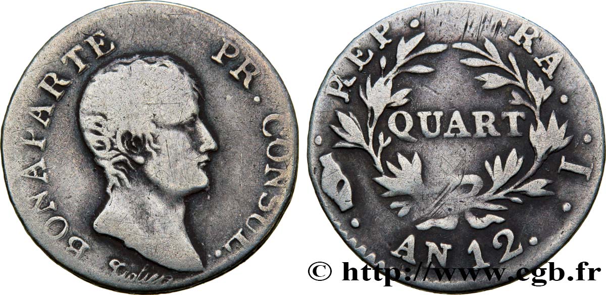 Quart (de franc) Bonaparte Premier Consul 1804 Limoges F.157/4 SGE13 