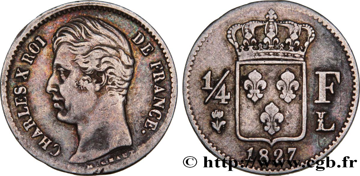 1/4 franc Charles X 1827 Bayonne F.164/15 BC35 