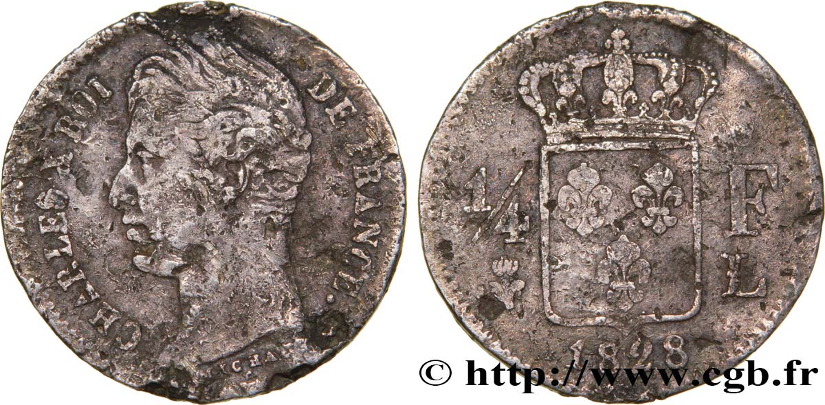 1/4 franc Charles X 1828 Bayonne F.164/24 BC20 