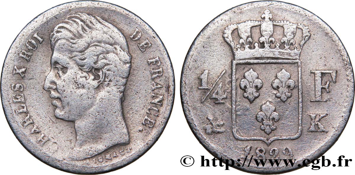 1/4 franc Charles X 1829 Bordeaux F.164/34 BC25 