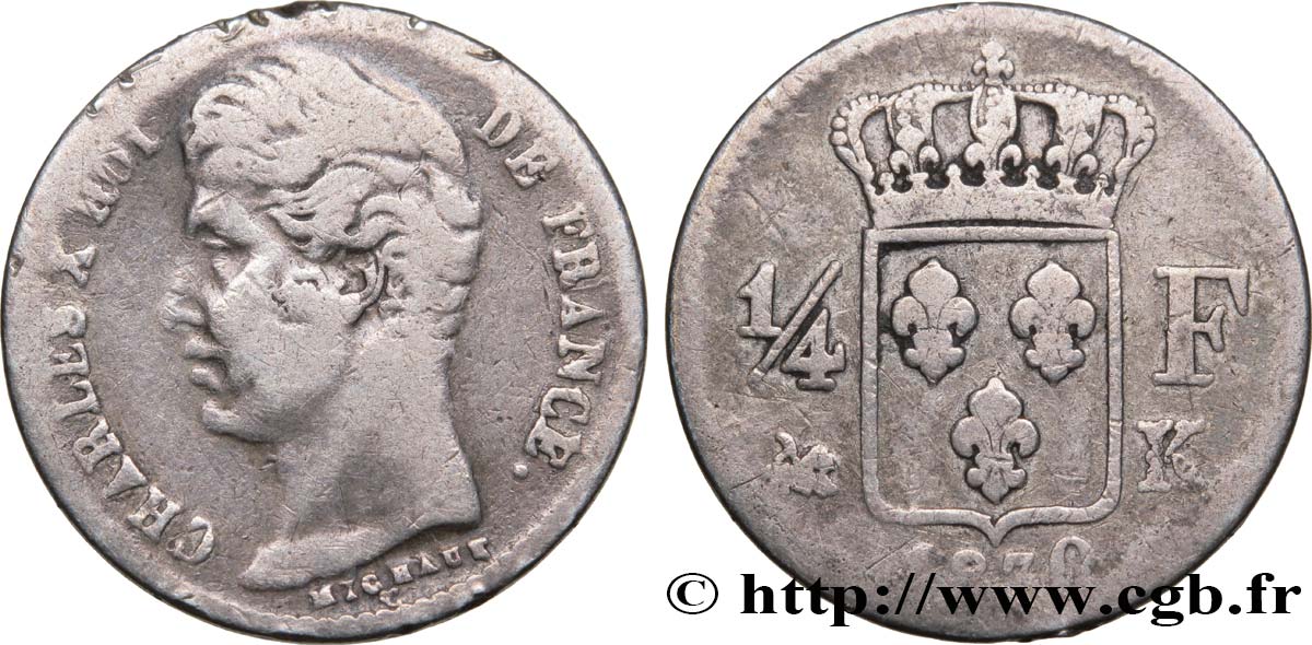 1/4 franc Charles X 1830 Bordeaux F.164/40 BC15 