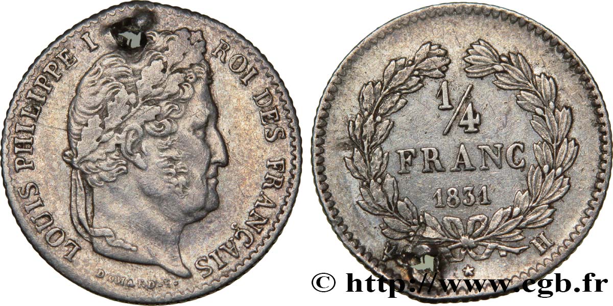 1/4 franc Louis-Philippe 1831 La Rochelle F.166/5 VF 