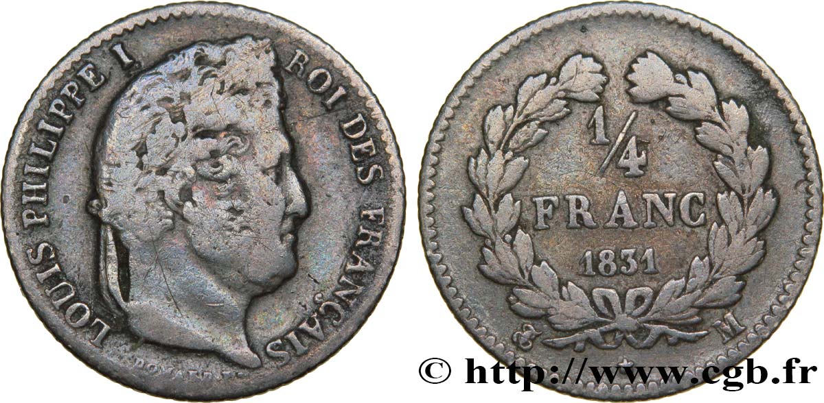 1/4 franc Louis-Philippe 1831 Toulouse F.166/9 TB20 