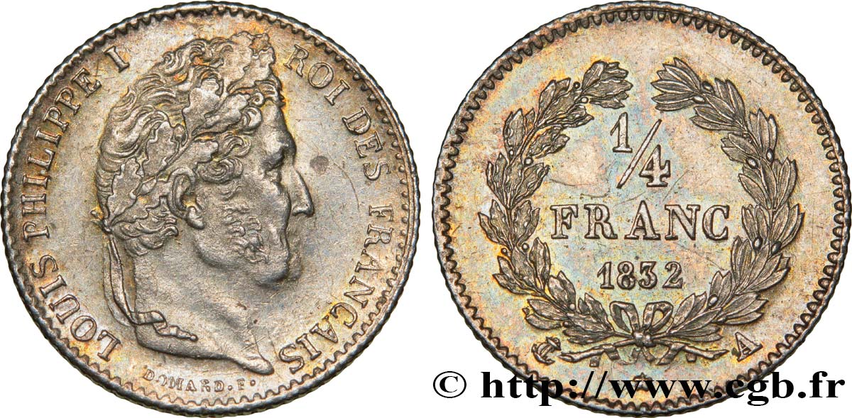1/4 franc Louis-Philippe 1832 Paris F.166/14 SS52 