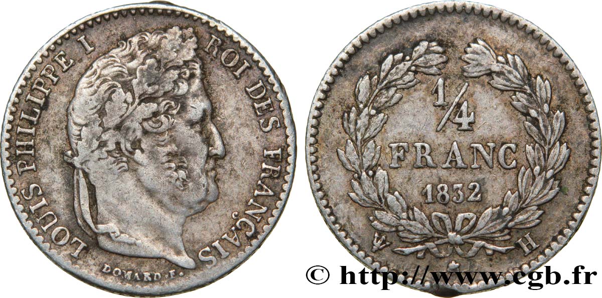 1/4 franc Louis-Philippe 1832 La Rochelle F.166/19 VF35 