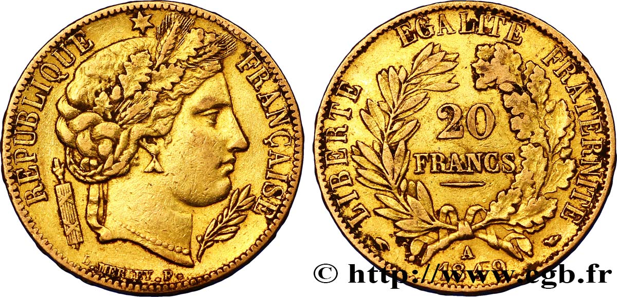 20 francs or Cérès 1849 Paris F.529/1 TTB45 