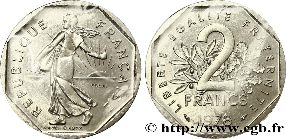 Essai de 2 francs Semeuse, nickel 1978 Pessac F.272/2 FDC68 