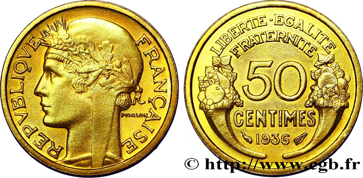 50 centimes Morlon 1936  F.192/12 SUP 