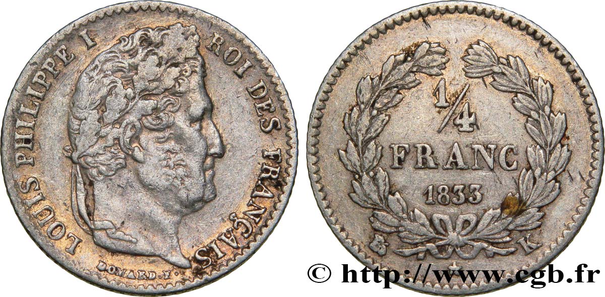 1/4 franc Louis-Philippe 1833 Bordeaux F.166/33 BB45 