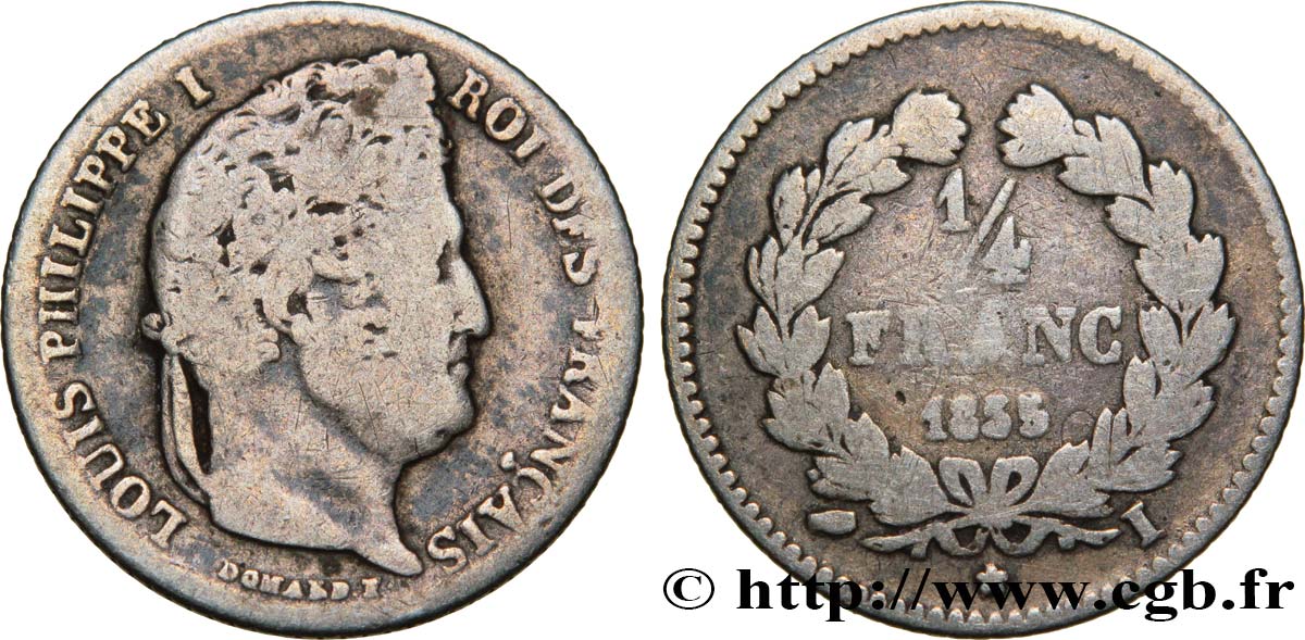 1/4 franc Louis-Philippe 1835 Limoges F.166/54 F12 