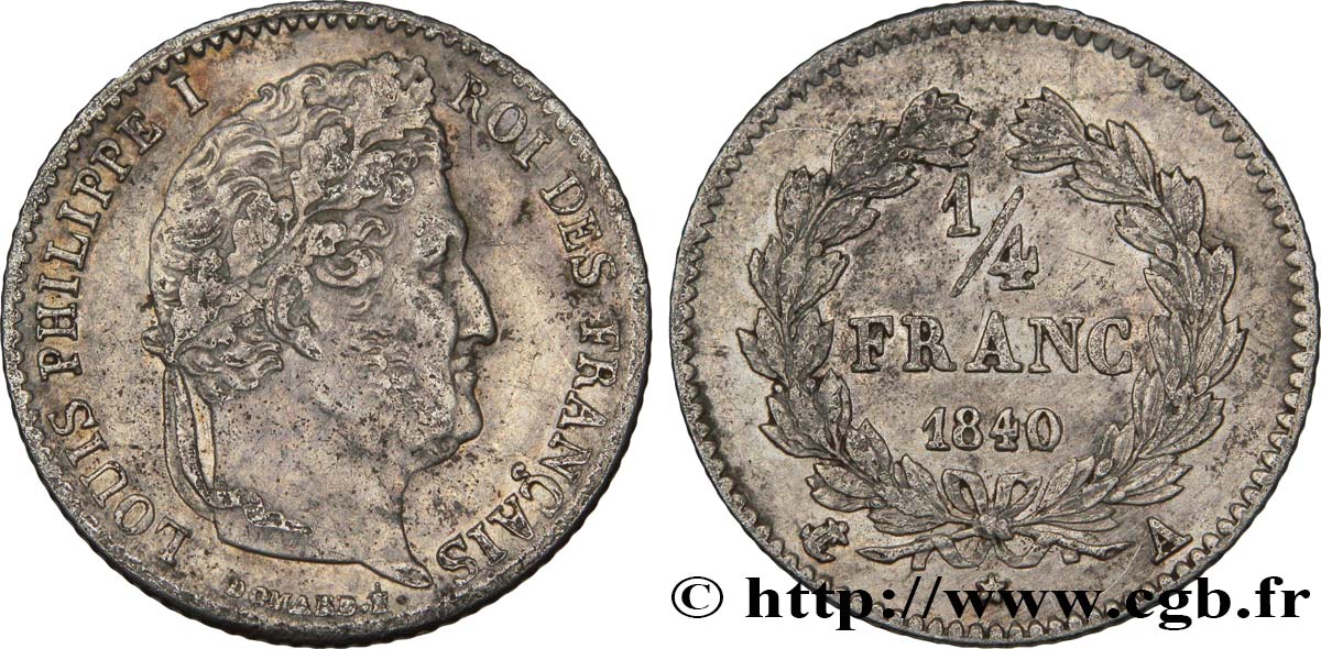 1/4 franc Louis-Philippe 1840 Paris F.166/80 SS45 