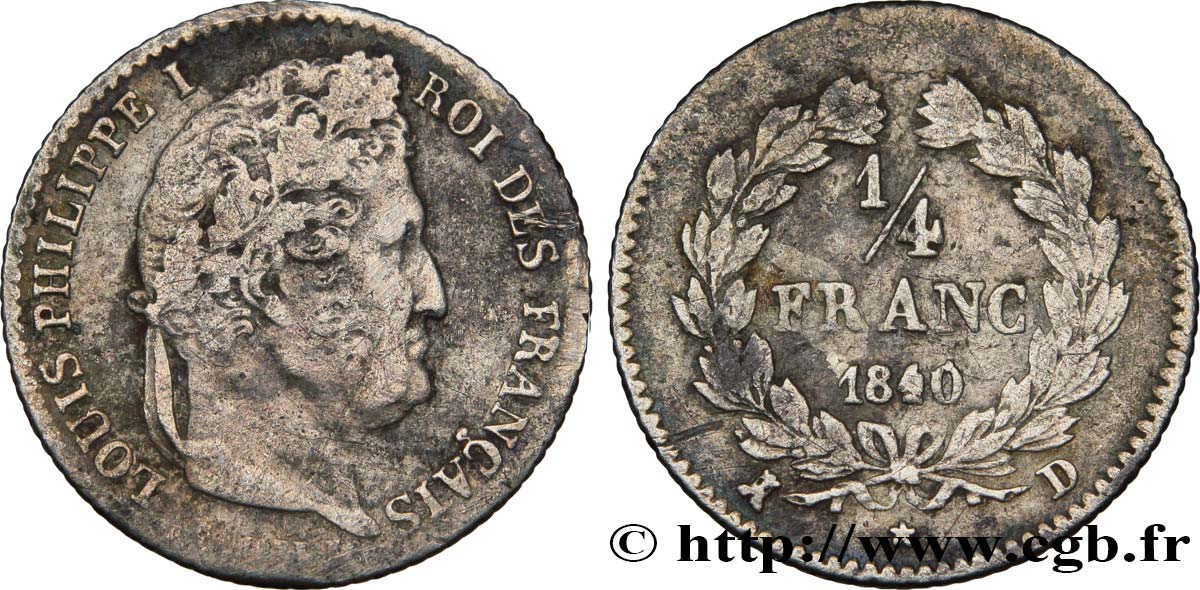 1/4 franc Louis-Philippe 1840 Lyon F.166/82 S15 
