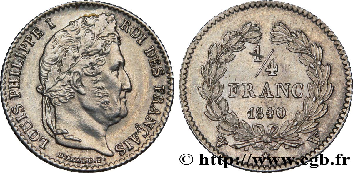 1/4 franc Louis-Philippe 1840 Lille F.166/84 AU58 