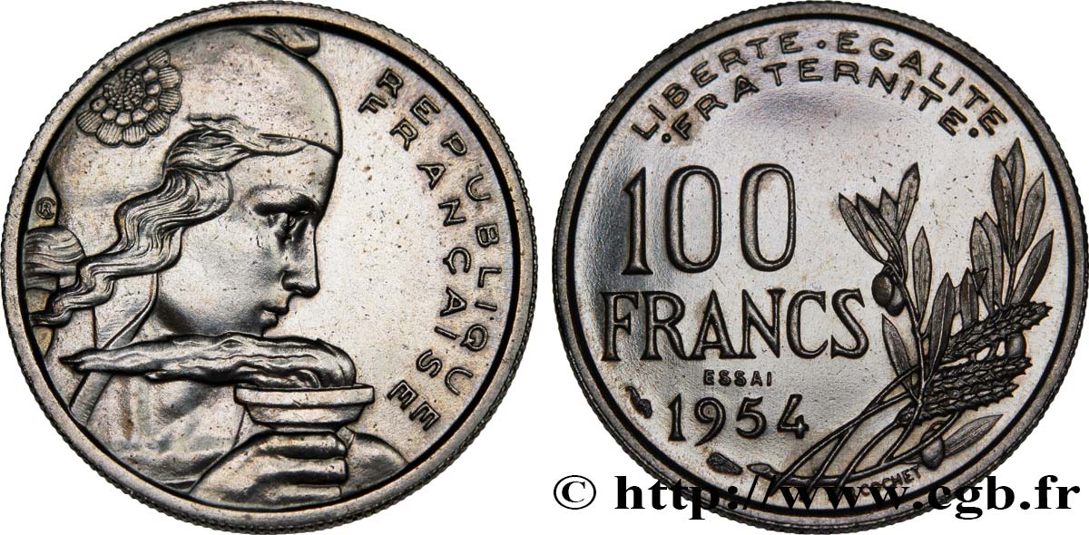 Essai de 100 francs Cochet 1954 Paris F.450/1 MS60 