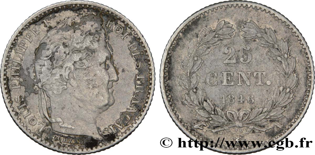 25 centimes Louis-Philippe 1846 Paris F.167/5 MB30 