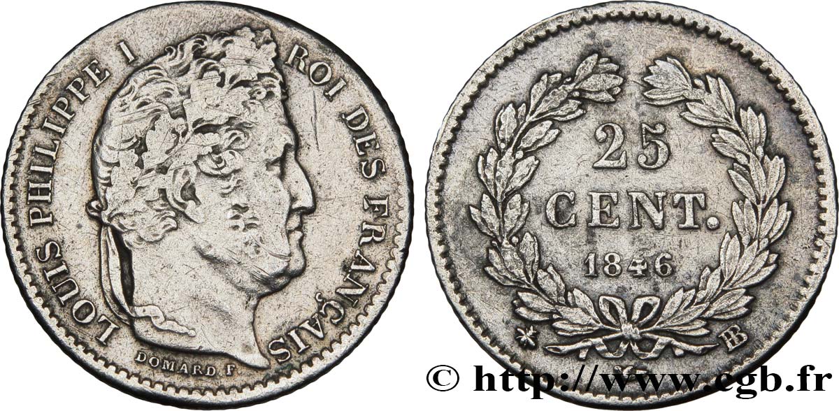 25 centimes Louis-Philippe 1846 Strasbourg F.167/6 TTB45 