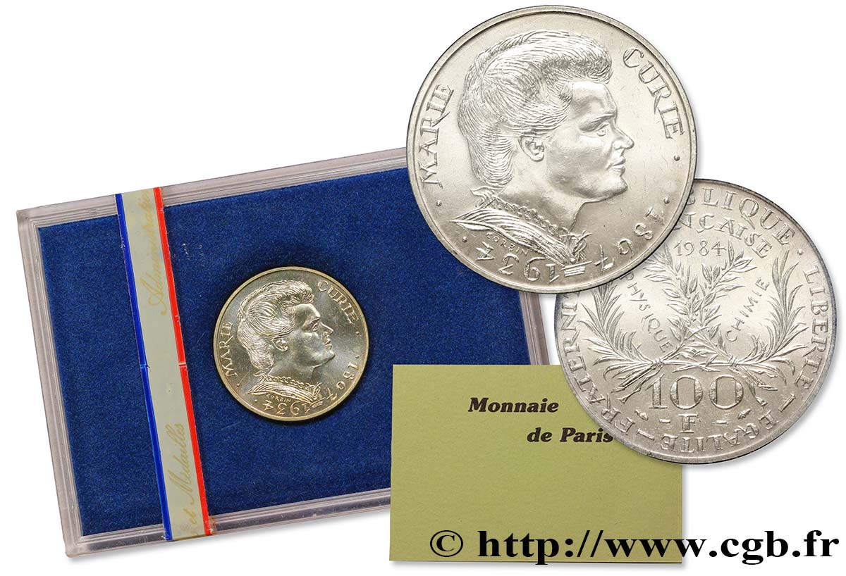 Brillant Universel 100 francs Marie Curie 1984 Paris F.452/2 var. FDC70 