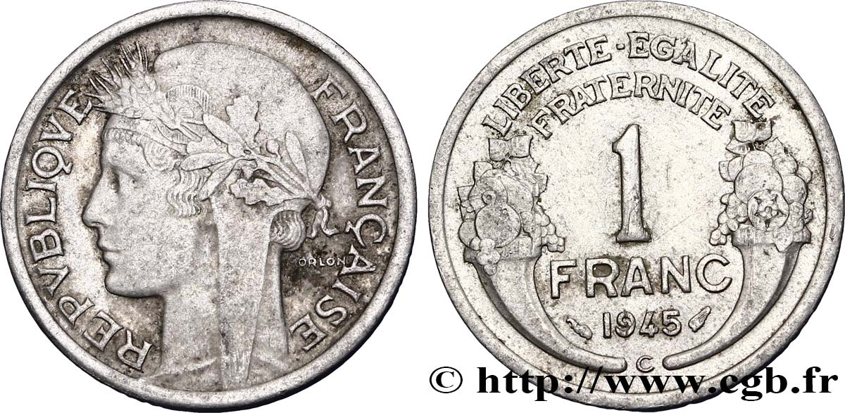 1 franc Morlon, légère 1945 Castelsarrasin F.221/8 TTB48 