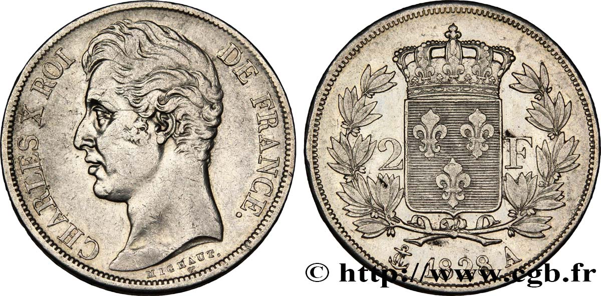 2 francs Charles X 1828 Paris F.258/36 TTB45 