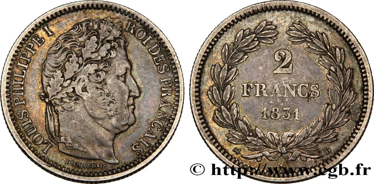 2 francs Louis-Philippe 1831 Rouen F.260/2 TTB45 