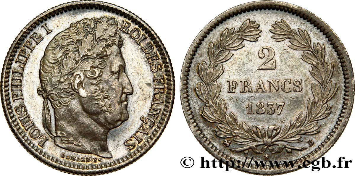 2 francs Louis-Philippe 1837 Rouen F.260/59 SUP59 
