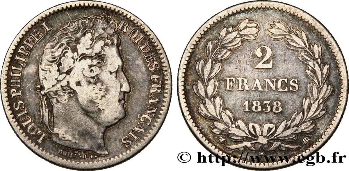 2 francs Louis-Philippe 1838 Strasbourg F.260/67 BC25 