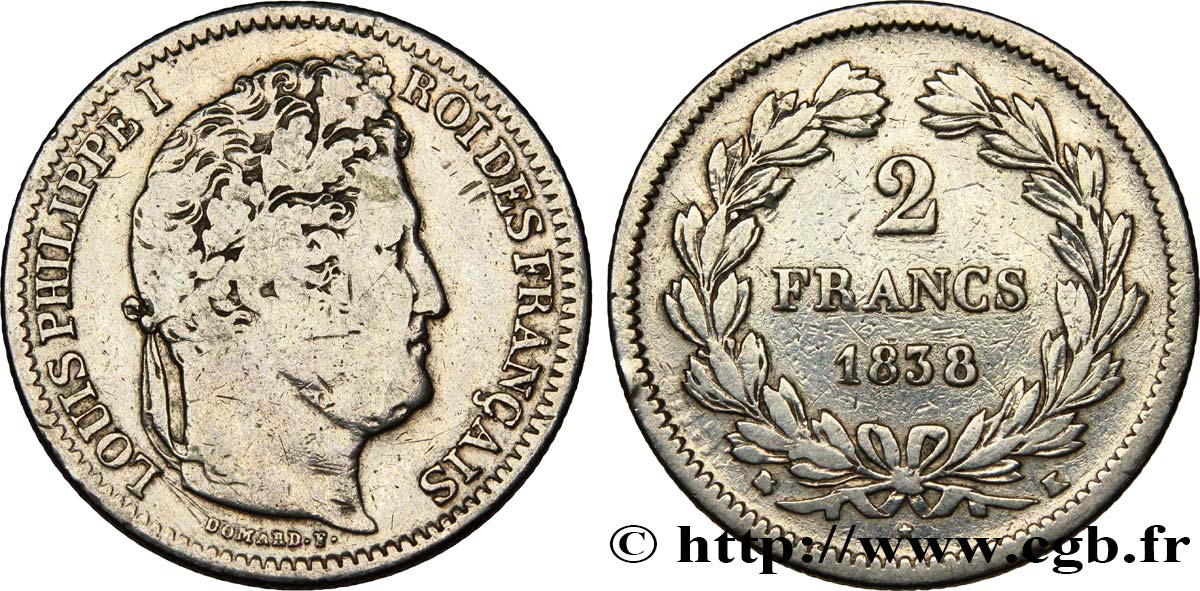 2 francs Louis-Philippe 1838  Bordeaux F.260/68 F18 