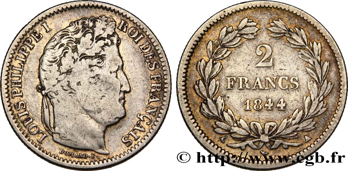 2 francs Louis-Philippe 1844 Paris F.260/97 MB20 