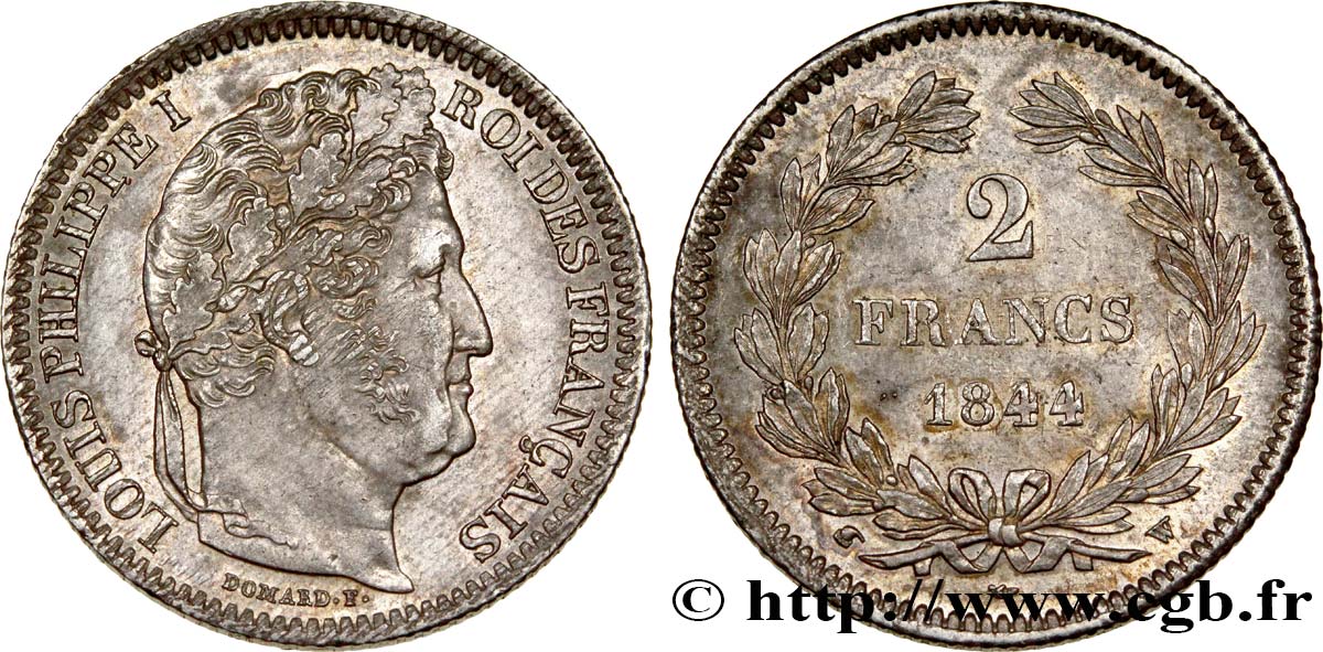 2 francs Louis-Philippe 1844 Lille F.260/101 VZ58 