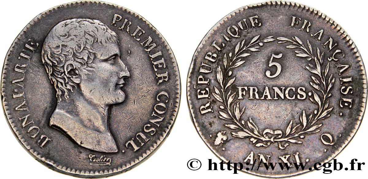 5 francs Bonaparte Premier Consul 1803 Perpignan F.301/7 TTB42 